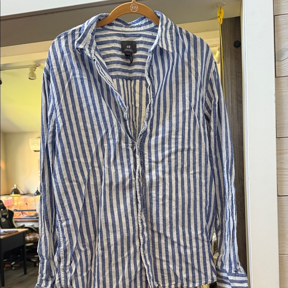 H&M Striped Button-Up Shirt